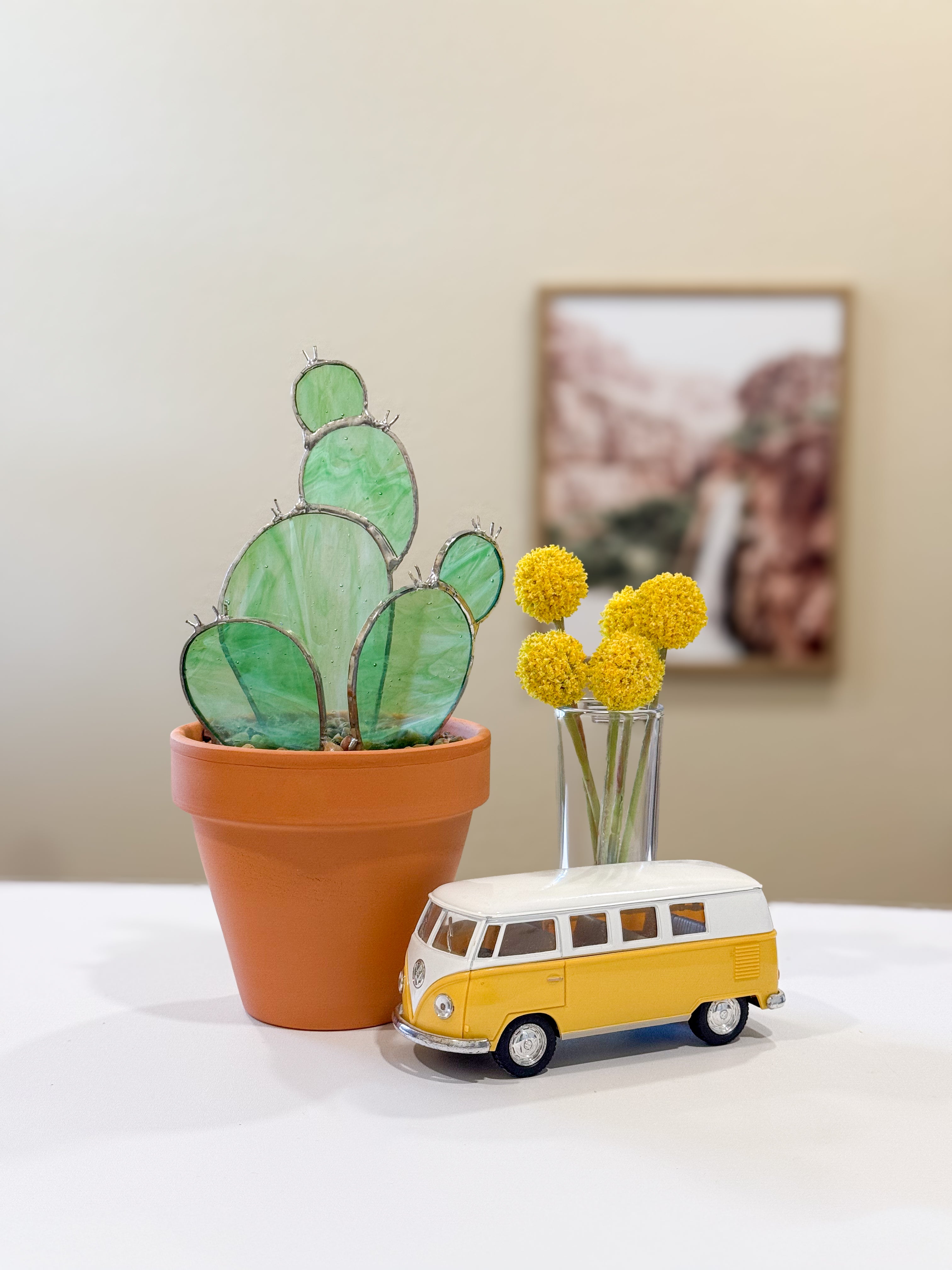 3D Stained Glass Prickly Pear Cactus